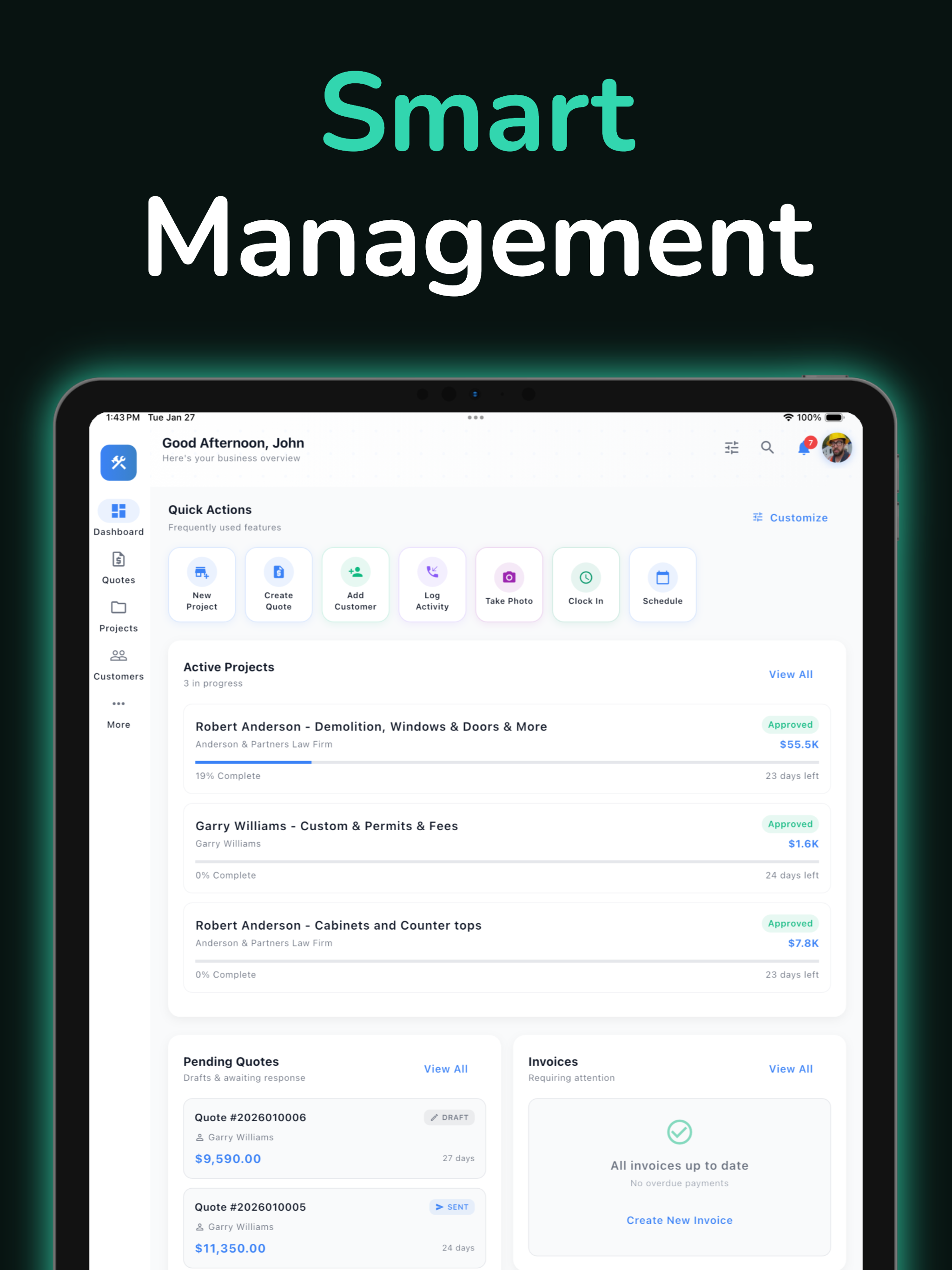 Job Site Core Dashboard
